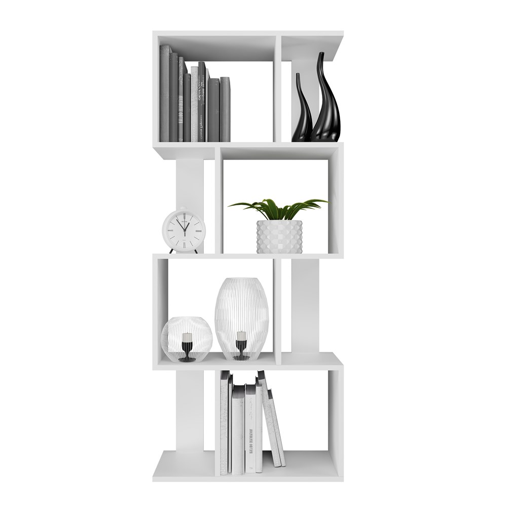 biel-front Fiesta 4P Modern Modular Bookcase in White Matt - Image 3