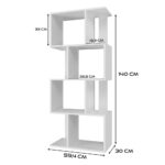 Fiesta 4P Modern Modular Bookcase in White Matt - Image 5
