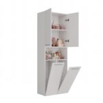 Nel 2K/DK Tall Bathroom Cabinet in White Matt - Image 3