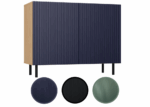 Kama Slim 2-Door Cabinet – Navy Blue & Oak