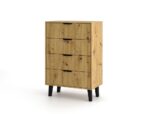 Scandi Slim 4-Drawer Chest – Oak Effect - Image 4