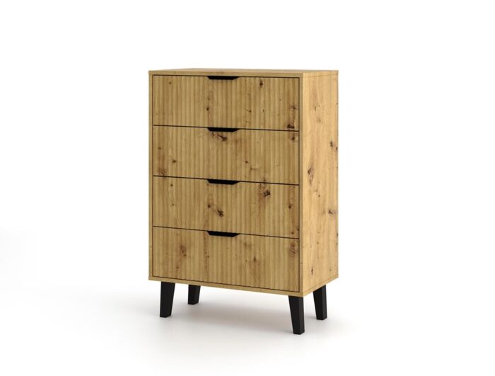 Scandi Slim 4-Drawer Chest – Oak Effect - Image 4