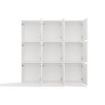 Grid 3x3 White Cube Bookcase with Doors - Image 8