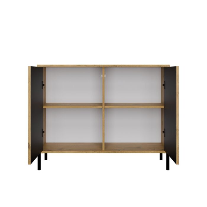 Kamaro Slim 2-Door Sideboard with Slatted Front - Image 8