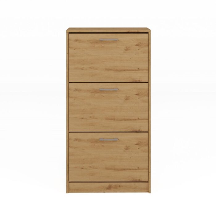 Zyra Shoe Cabinet – Oak Finish - Image 2