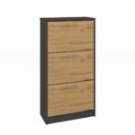 Zyra Shoe Cabinet – Anthracite & Oak