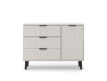 Scandi Slim Cabinet with 1 Door & 3 Drawers – Beige - Image 5