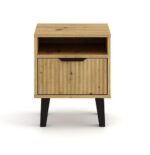 Skandic Slim Bedside Table with Drawer – Oak Effect - Image 4