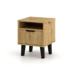 Skandic Slim Bedside Table with Drawer – Oak Effect - Image 5
