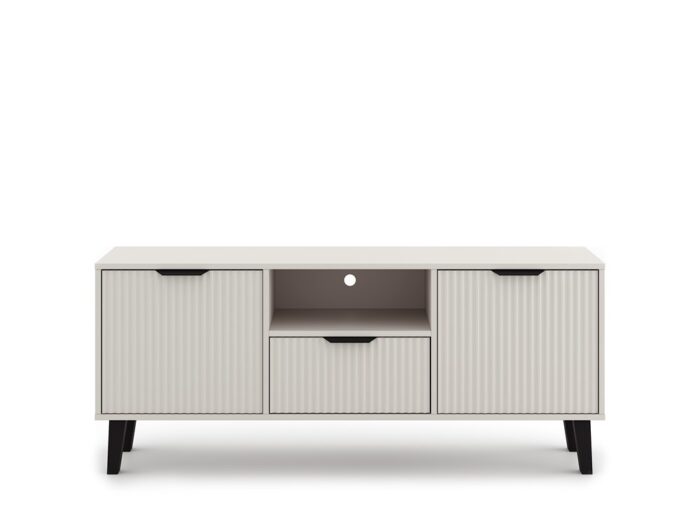 TV Unit Bergen 2 Doors 1 Drawer Slim Cashmere Beige - Image 4