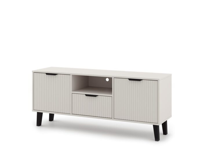 TV Unit Bergen 2 Doors 1 Drawer Slim Cashmere Beige - Image 5