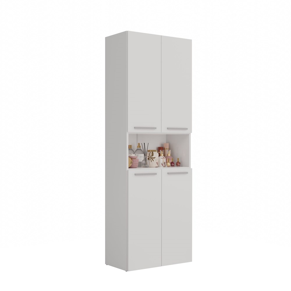 brylki0003 Nel 1K/DK Tall Bathroom Cabinet in White Matt - Image 2