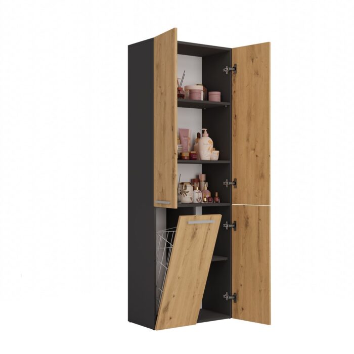 UrbanEdge Bathroom Tower Anthracite Oak - Image 3