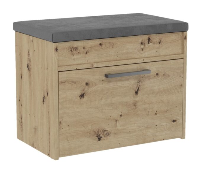 Lomera Mini Shoe Cabinet – Oak Effect - Image 1