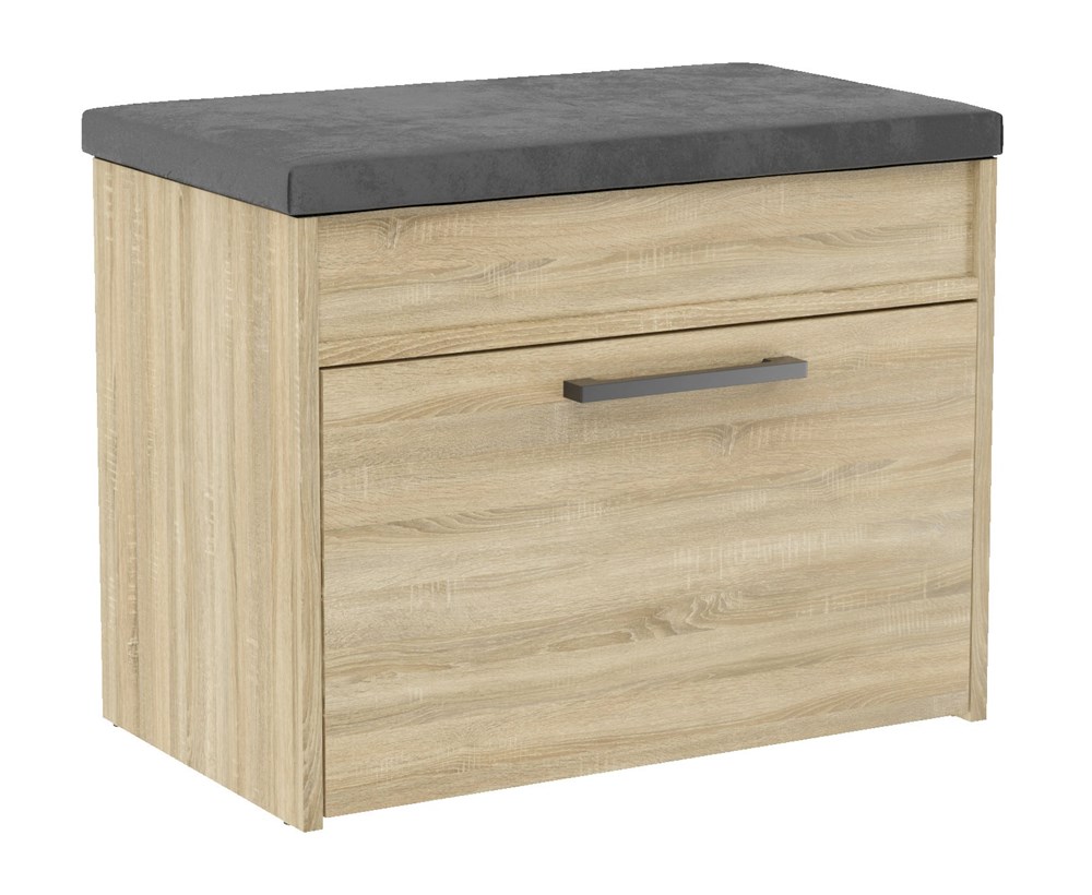 close-30 Parma MINI Shoe Cabinet with Seat in Sonoma Oak - Image 1