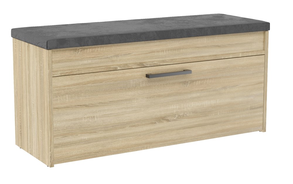 close-301 Parma Shoe Cabinet with Seat in Sonoma Oak - Image 1