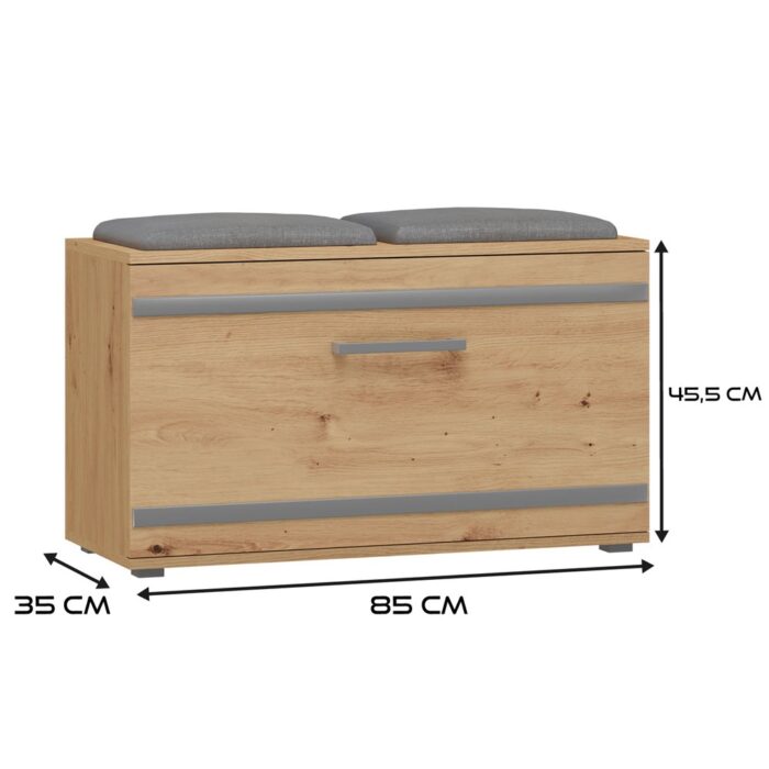 Opira Shoe Cabinet – Oak Finish - Image 7