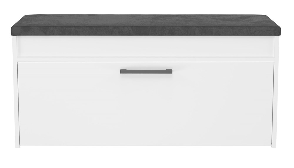close Parma Shoe Cabinet with Seat in White Matt - Image 2