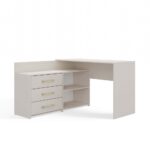 DANY Cashmere Beige Corner Desk - 3 Drawers - Image 7