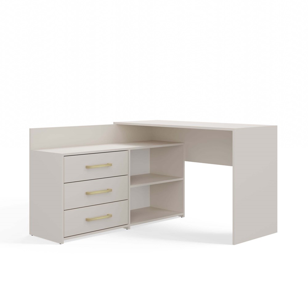 close_20_Dany_kaszmir DANY Cashmere Beige Corner Desk - 3 Drawers - Image 7