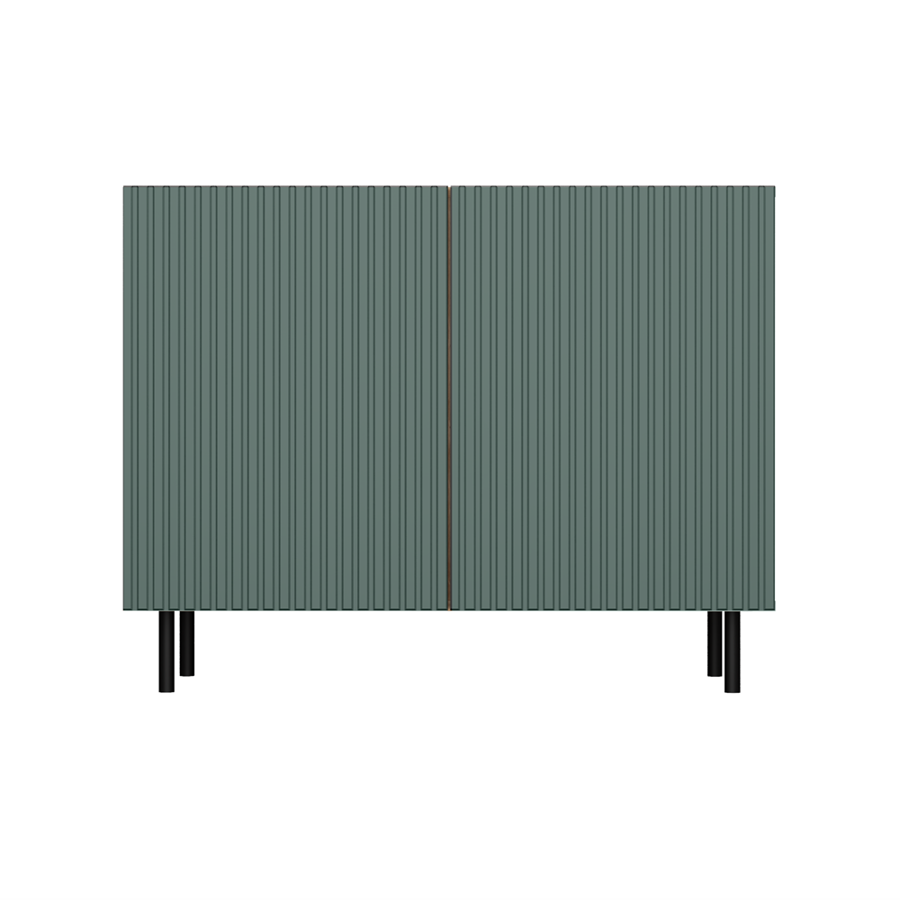 front-close KAMA Slim Sideboard - Green & Artisan Oak - Image 2