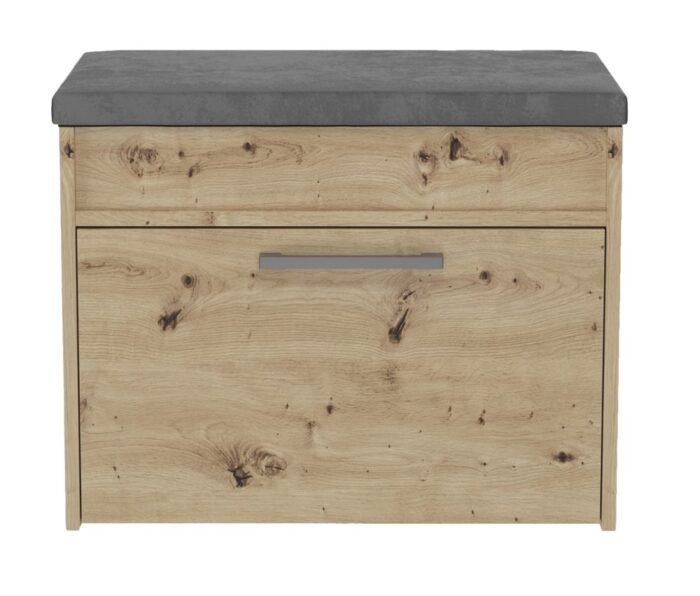 Lomera Mini Shoe Cabinet – Oak Effect - Image 2