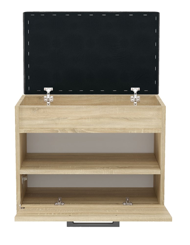 front-open Parma MINI Shoe Cabinet with Seat in Sonoma Oak - Image 4