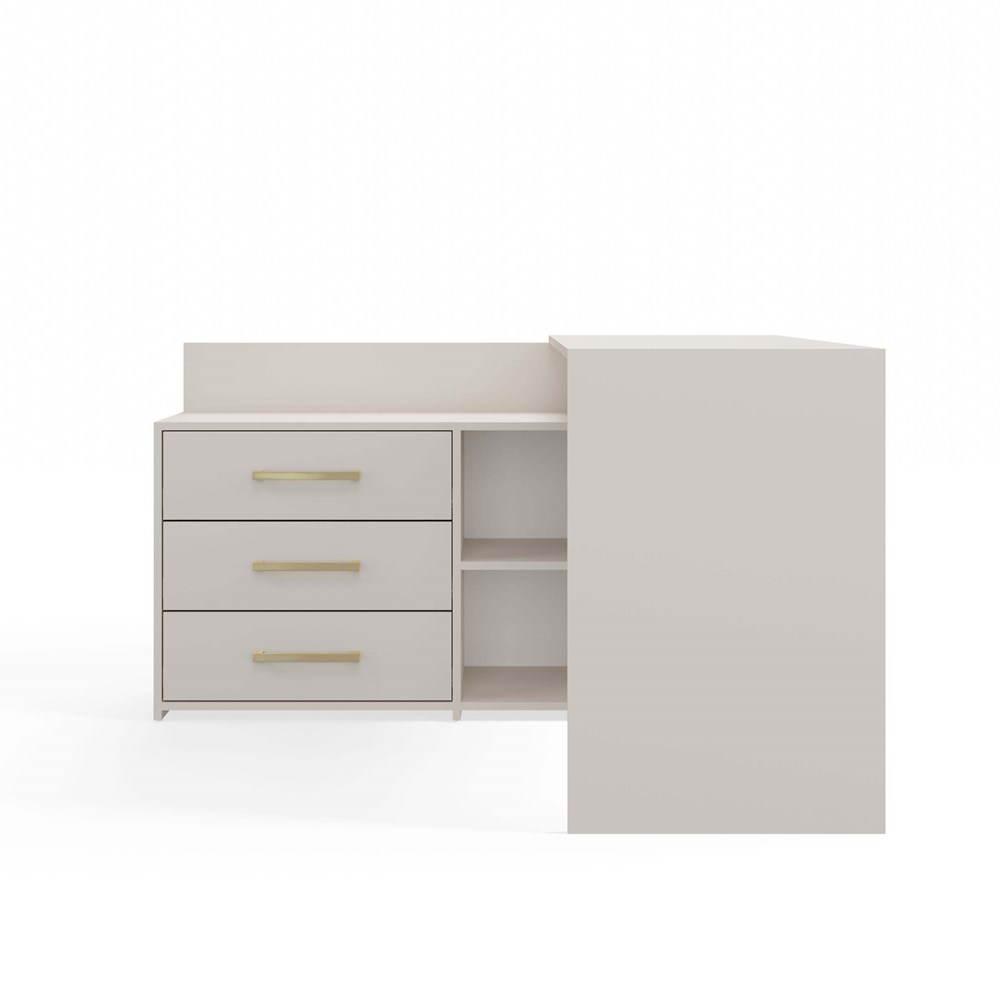 front_20_Dany_kaszmir DANY Cashmere Beige Corner Desk - 3 Drawers - Image 3