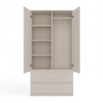 Malwa SS-90L Two-Door Mirrored Wardrobe in Cashmere - Image 4
