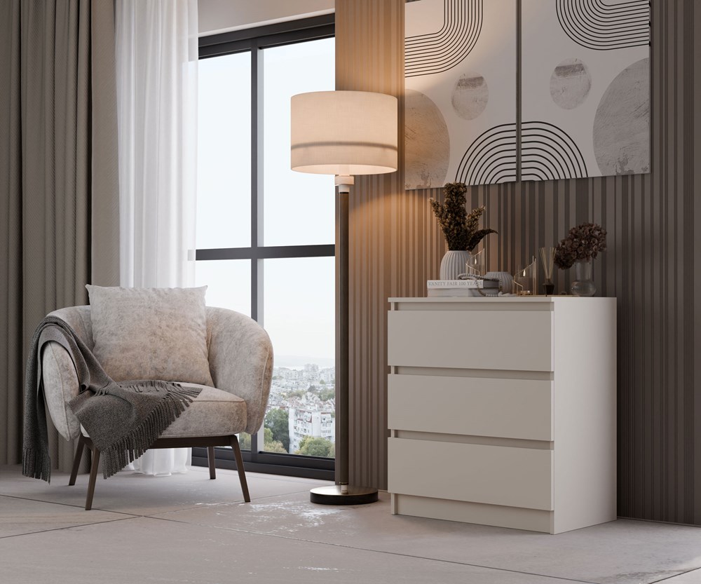 kaszmir0003 Malwa M3 Chest of Drawers - Cashmere Beige - Image 2