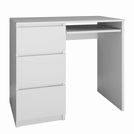 Lima Left-Side Desk – White Finish
