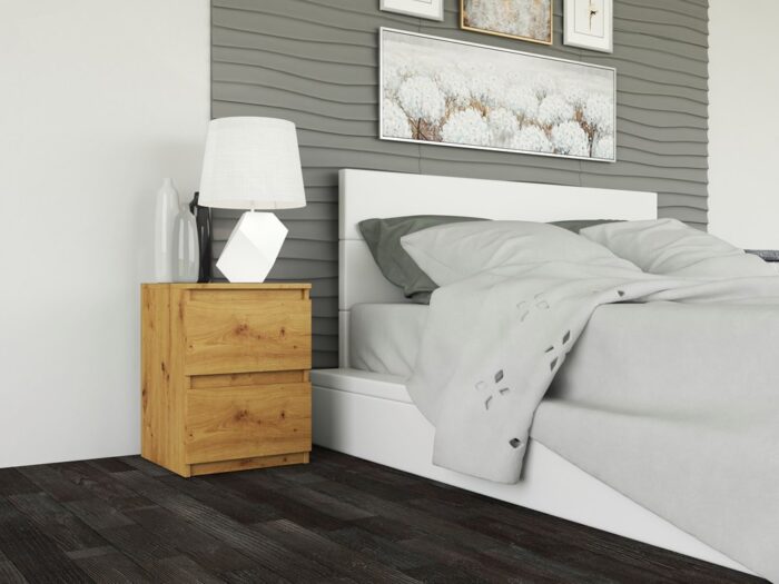 Vero M2 Oak Effect Bedside Cabinet - Image 3