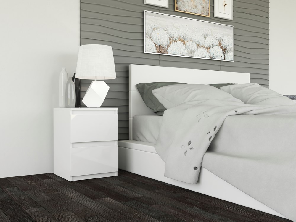 m2_white_glossy Malwa M2 Bedside Table in White High Gloss - Image 5