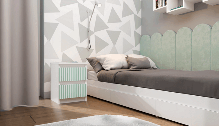 Vero M2 Bedside Table – Mint Green - Image 2