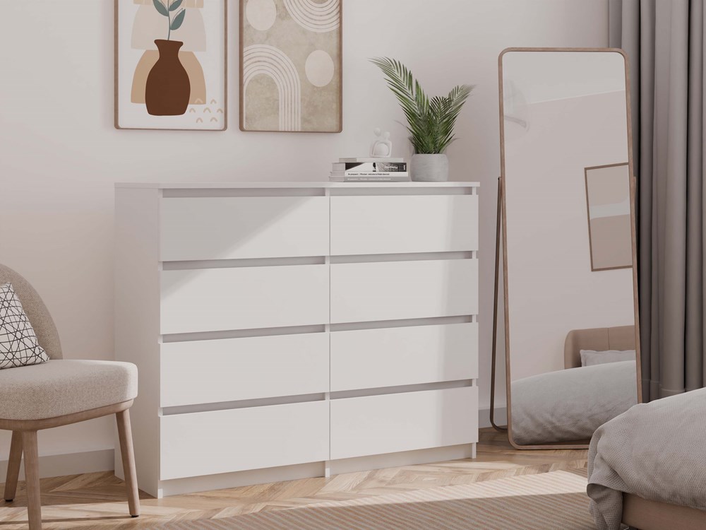 m8_120_biel_4 Malwa M8 8-Drawer Dresser - White - Image 5