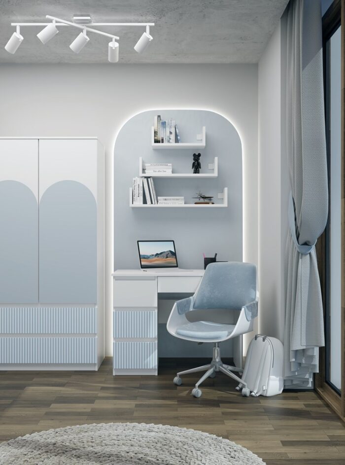 Mijas Left-Hand Desk – Blue Edition - Image 4