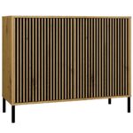 Kamaro Slim 2-Door Sideboard with Slatted Front