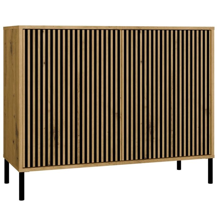 Kamaro Slim 2-Door Sideboard with Slatted Front - Image 1