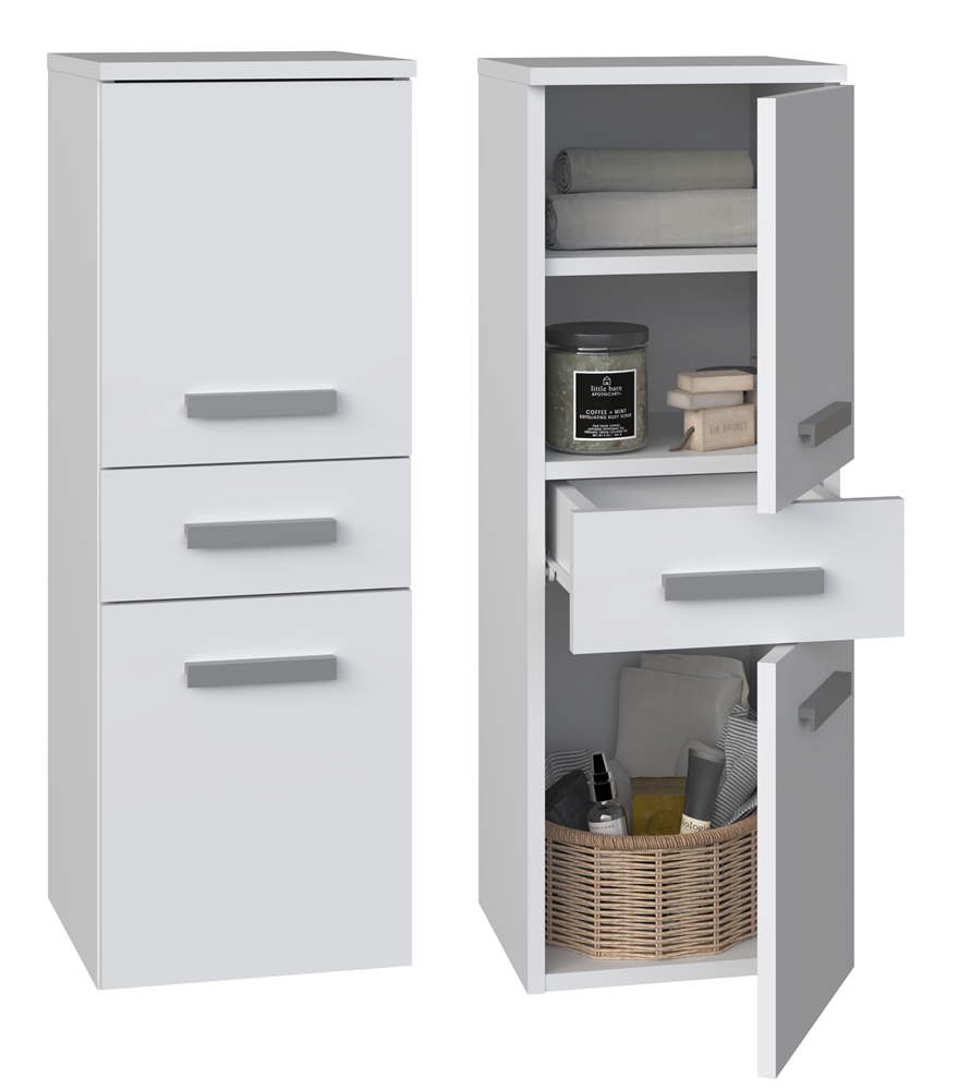 miniatura Nel V DDS Bathroom Cabinet in White Matt - Image 1