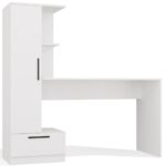 Cosmo Desk & Bookcase Set – White
