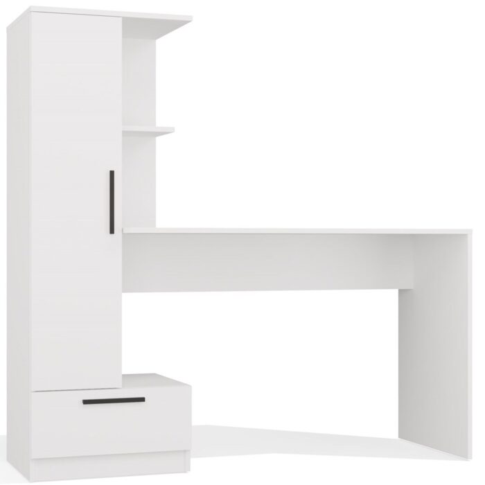 Cosmo Desk & Bookcase Set – White - Image 1