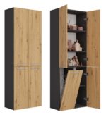 UrbanEdge Bathroom Tower Anthracite Oak