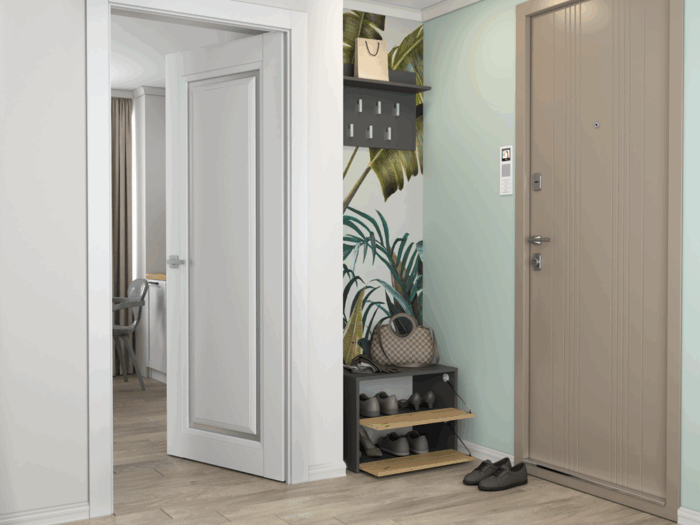 Axton Shoe Cabinet – Anthracite & Oak Effect - Image 4