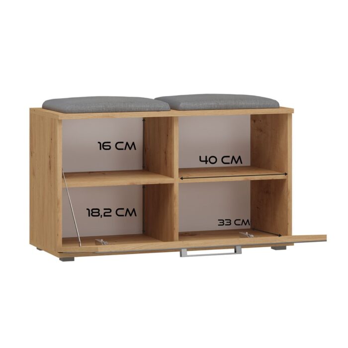 Opira Shoe Cabinet – Oak Finish - Image 8