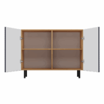 Kama Slim 2-Door Cabinet – Navy Blue & Oak - Image 6