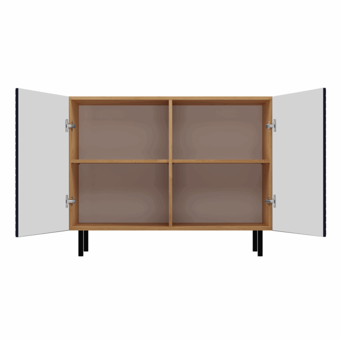 Kama Slim 2-Door Cabinet – Navy Blue & Oak - Image 6