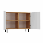 Kama Slim 2-Door Cabinet – Navy Blue & Oak - Image 4