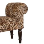 Leopard Print Velvet Bench - Image 6