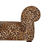 Leopard Print Velvet Bench - Image 4