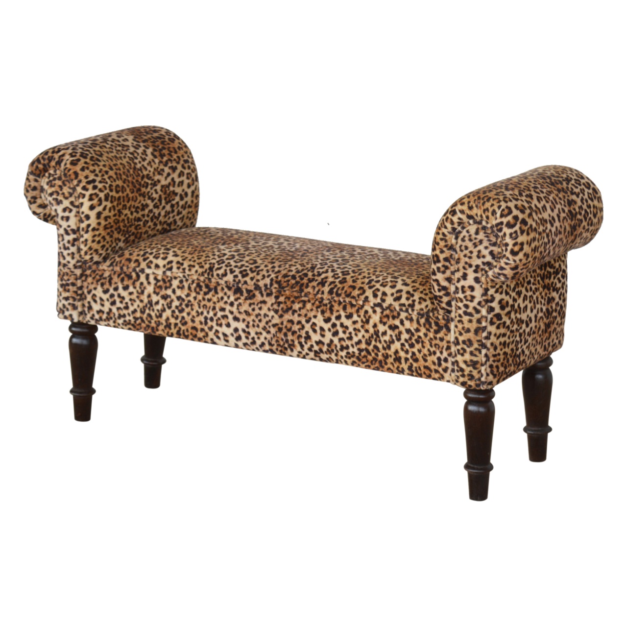 products-in878-8_1.jpg Leopard Print Velvet Bench - Image 1